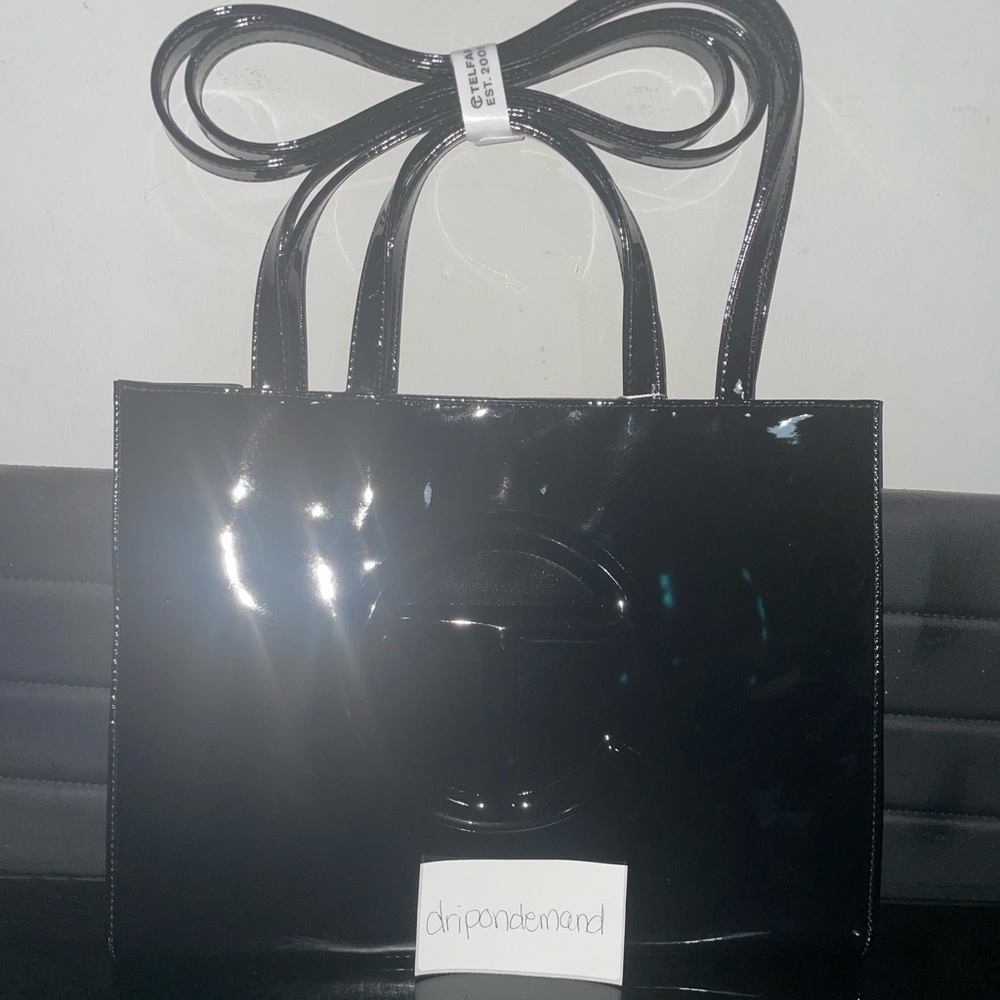 Medium Black Patent Telfar Bag - Picture 3 of 10